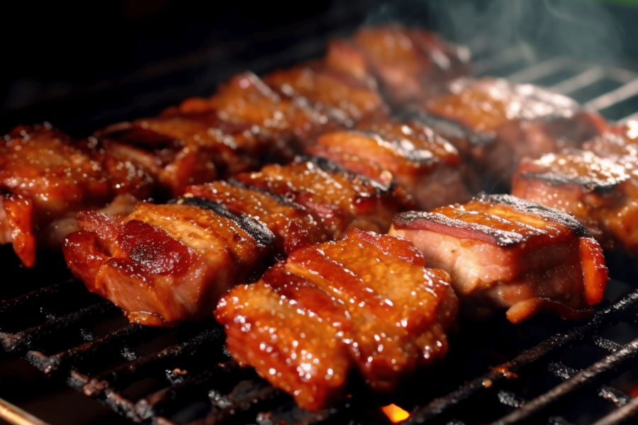 Brochettes de porc au miel